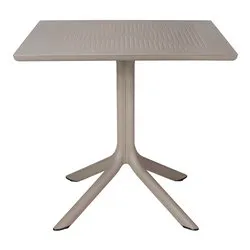 Tavolo da esterno polipropilene CLIP 80 Fisso Tortora (80x80x75cm) 40082 10 000 - immagine 1