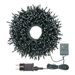 Filo Verde 1000 luci - MINILED Bianco caldo (20,5 + 4 mt) 8 Giochi di luce XMAS KING IP44 34808 - immagine 1
