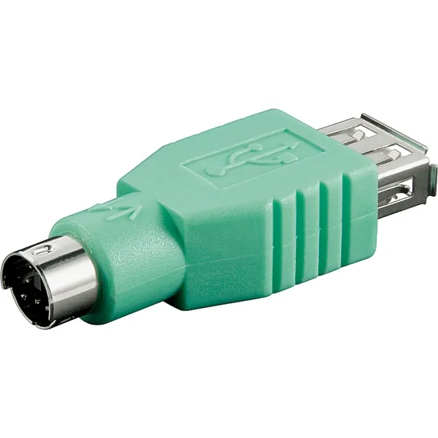 68919 adattatore per inversione del genere dei cavi USB Type-A PS/2 Verde - immagine 1