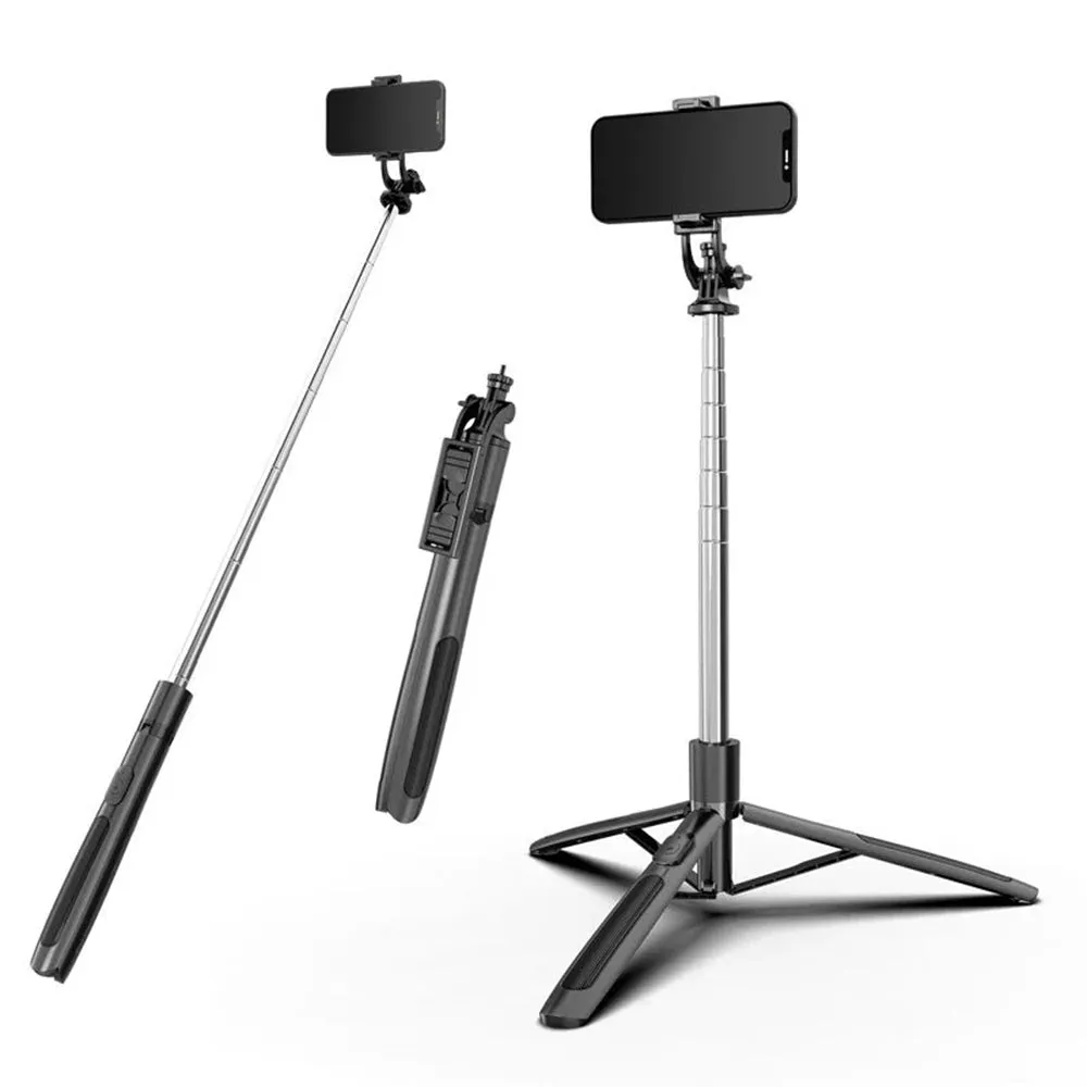 Selfie Stick Bluetooth Techsuit Q05, Universale, Nero - immagine 1