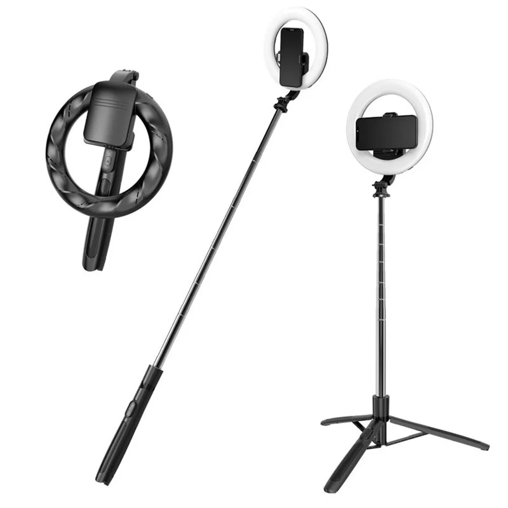 Selfie Stick Bluetooth Techsuit Q05s, Universale, Nero - immagine 1