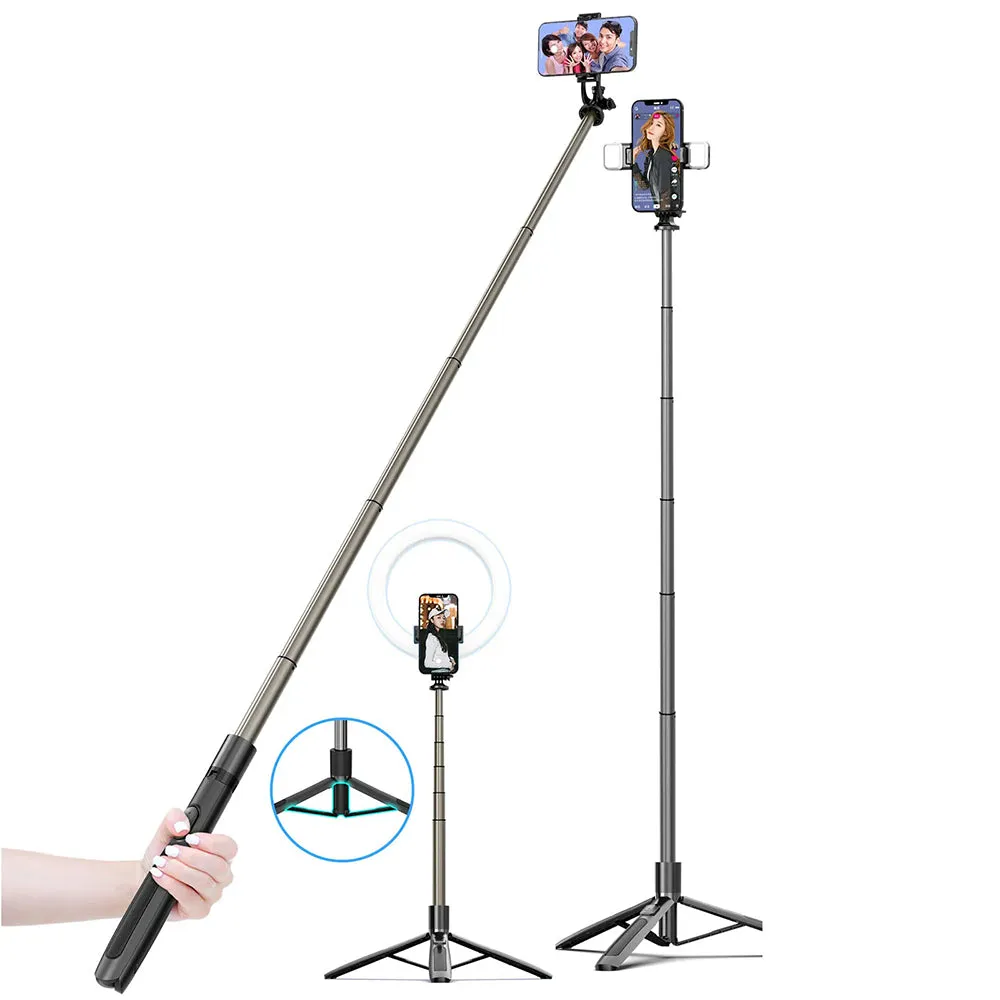 Selfie Stick Bluetooth Techsuit Q06, Universale, Nero - immagine 1