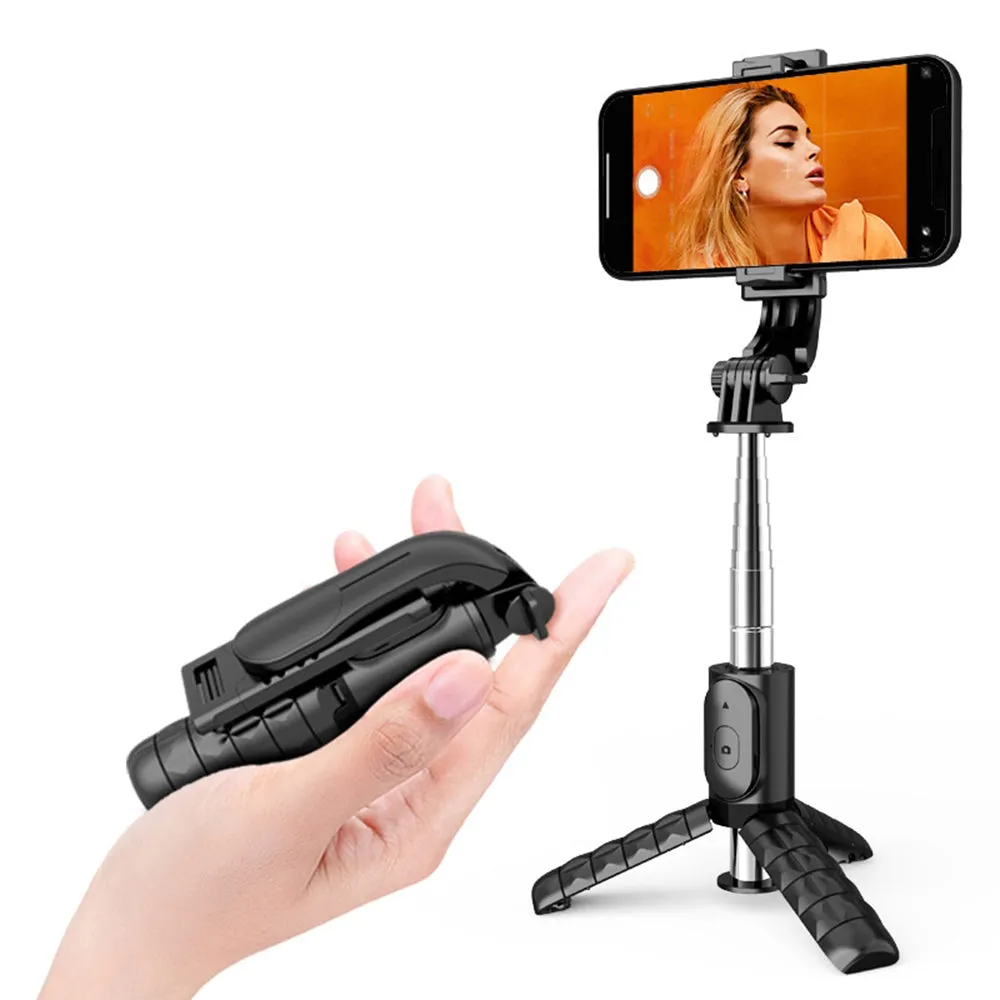 Selfie Stick Bluetooth Techsuit Q11, Universale, Nero - immagine 1
