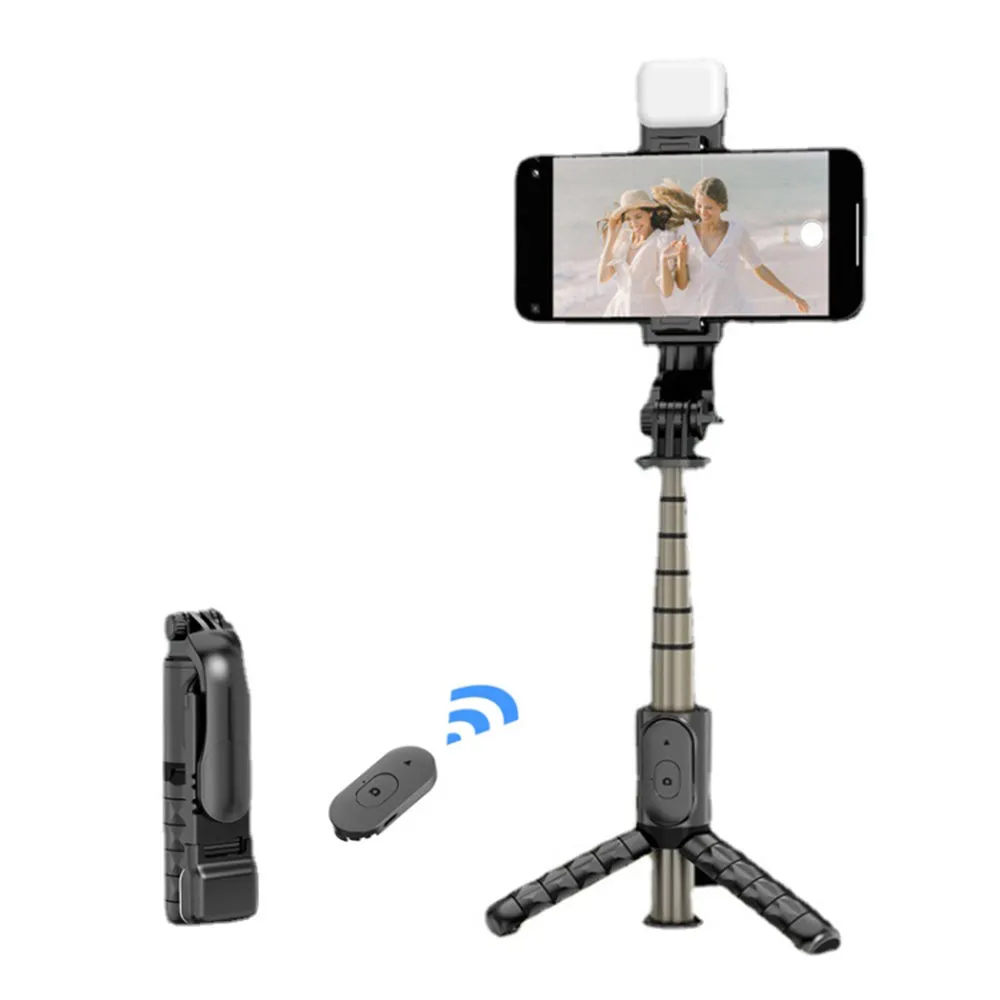 Selfie Stick Bluetooth Techsuit Q10s, Universale, Nero - immagine 1
