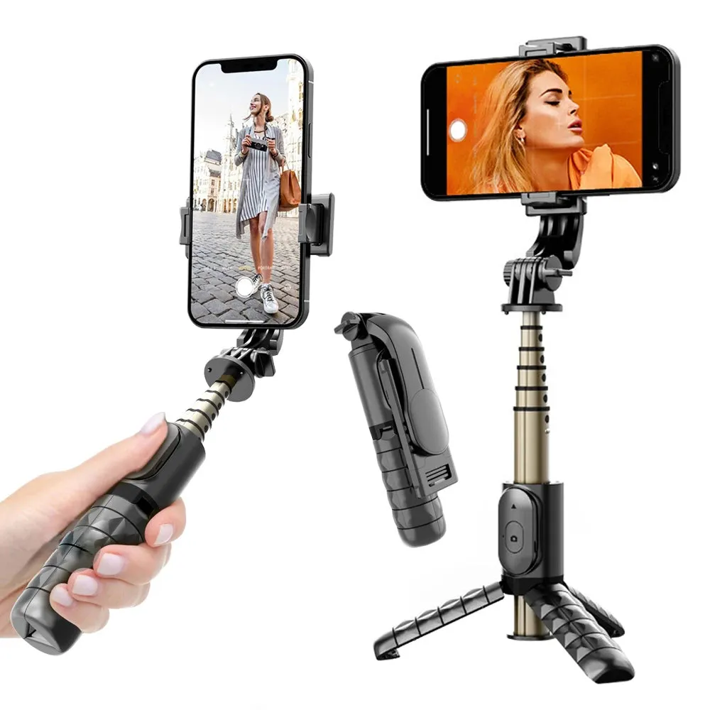 Selfie Stick Bluetooth Techsuit Q10, Universale, Nero - immagine 1