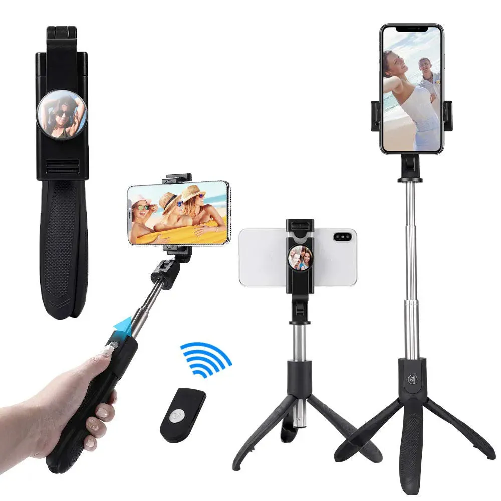 Selfie Stick Bluetooth Techsuit K06, Universale, Nero - immagine 1