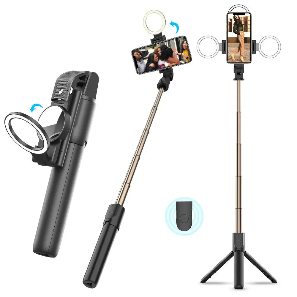 Selfie Stick Bluetooth Techsuit K13, Universale, Nero - immagine 1
