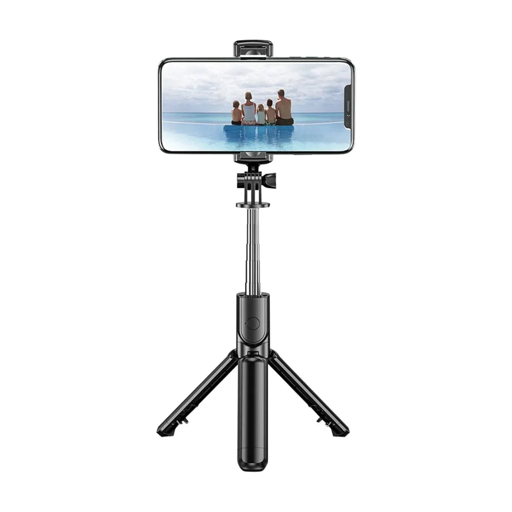 Selfie Stick Bluetooth Techsuit S03, Universale, Nero - immagine 1