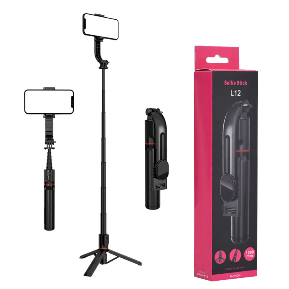 Selfie Stick Bluetooth Techsuit L12, Universale, Nero - immagine 1