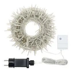 Filo Trasparente 360 luci - MINILED Bianco caldo (25,7 + 4 mt) 8 Giochi di luce XMAS KING IP44 32583 - immagine 1