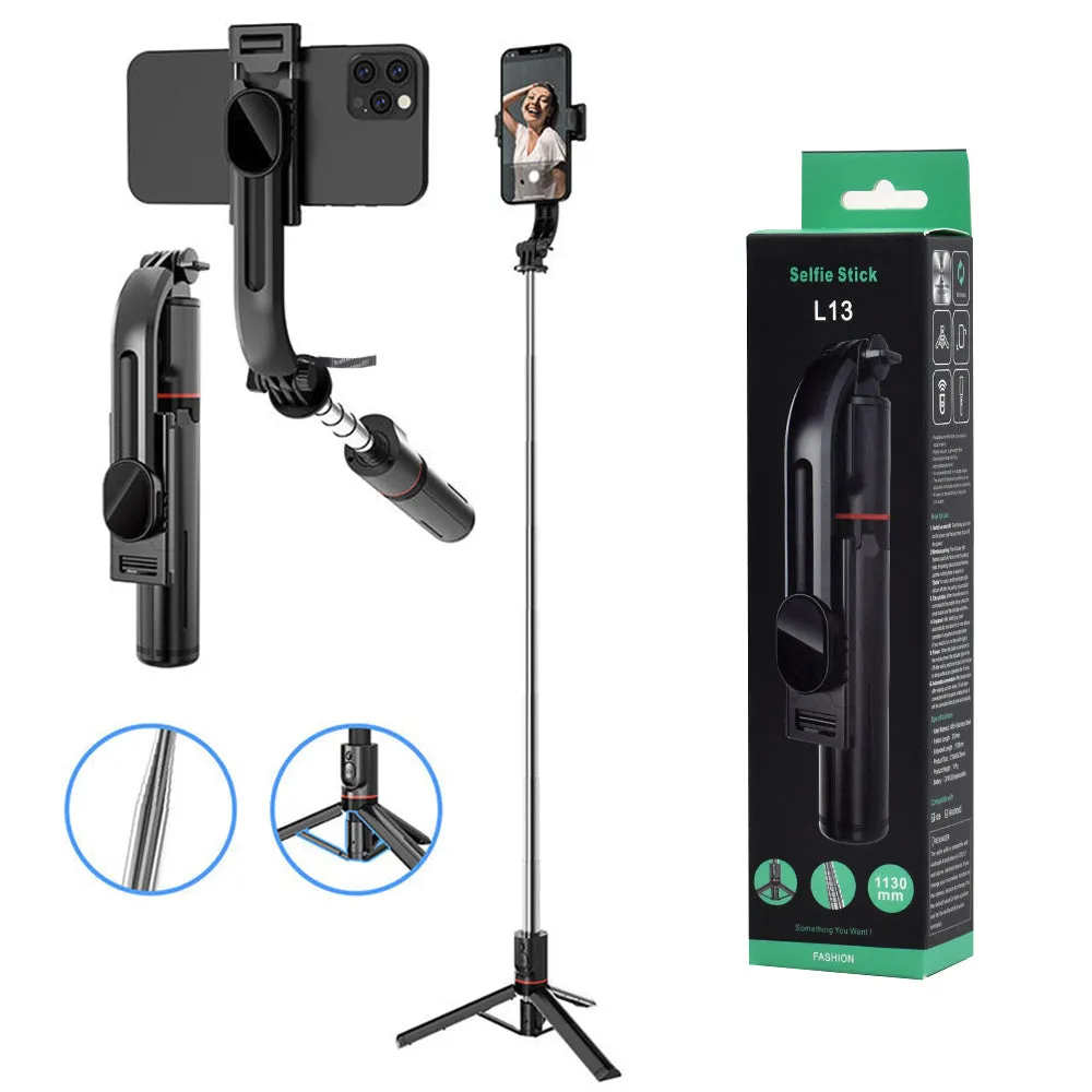 Selfie Stick Bluetooth Techsuit L13, Universale, Nero - immagine 1