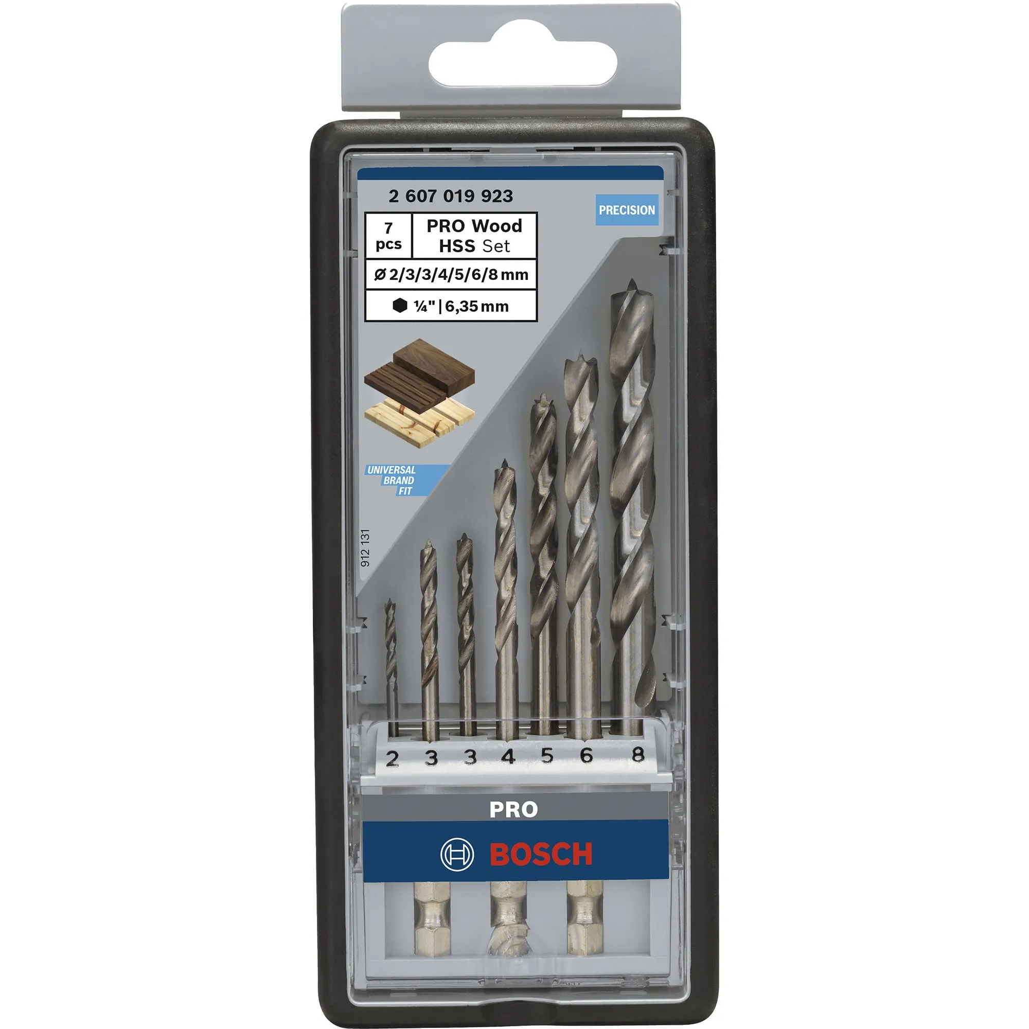 2 607 019 923 punta per trapano Punta a spirale per legno 7 pz, Drill bit set - immagine 1