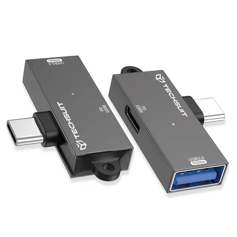 Adattatore OTG USB-C - USB-A Techsuit A21, Grigio - immagine 1