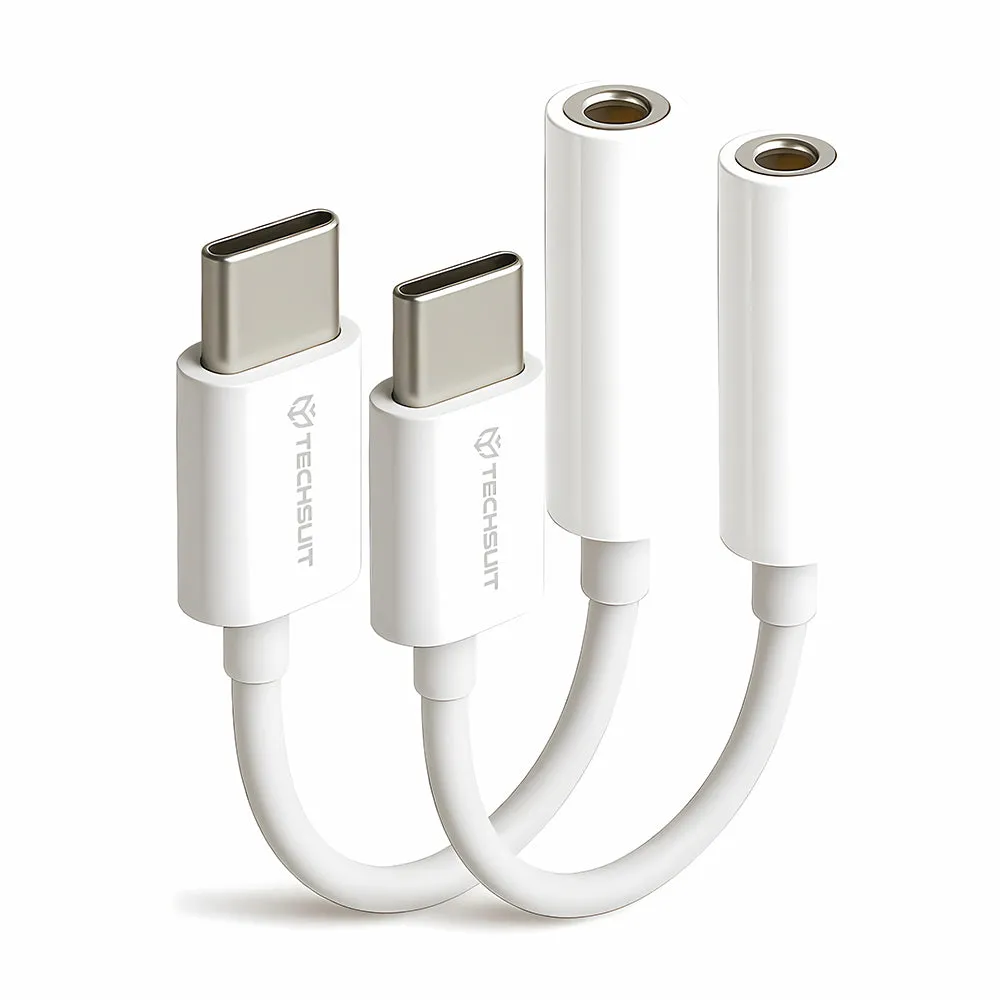 Adattatore Audio USB-C - 3.5mm Techsuit AC18 MusicBox, Bianco, Set 2 pezzi - immagine 1