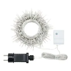 Filo Trasparente 360 luci - MINILED Bianco freddo (25,7 + 4 mt) 8 Giochi di luce XMAS KING IP44 32590 - immagine 1