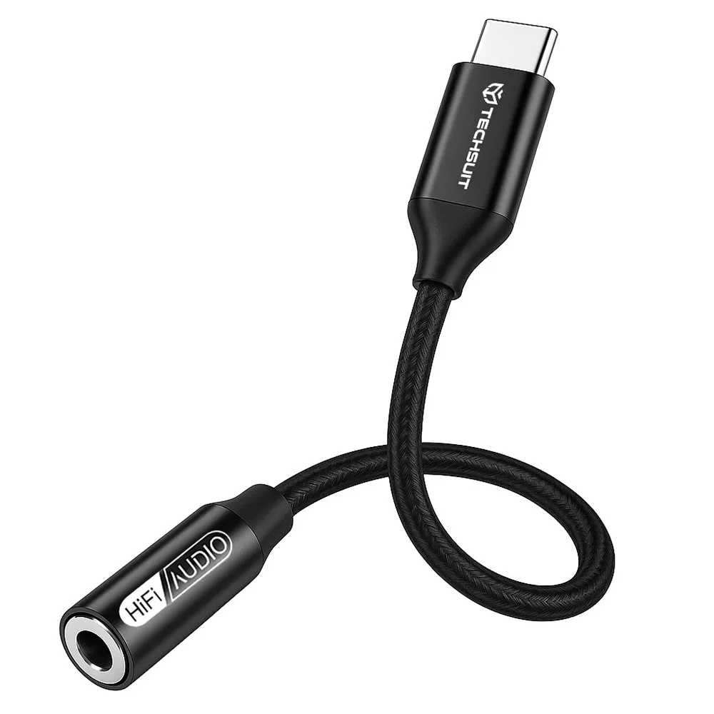 Adattatore Audio USB-C - 3.5mm Techsuit AC13 FuseXound, Nero - immagine 1