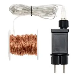 Filo Trasparente 400 luci - MICROLED Bianco caldo (20 + 4 mt) 1 Gioco di luce XMAS KING IP44 45439 - immagine 1