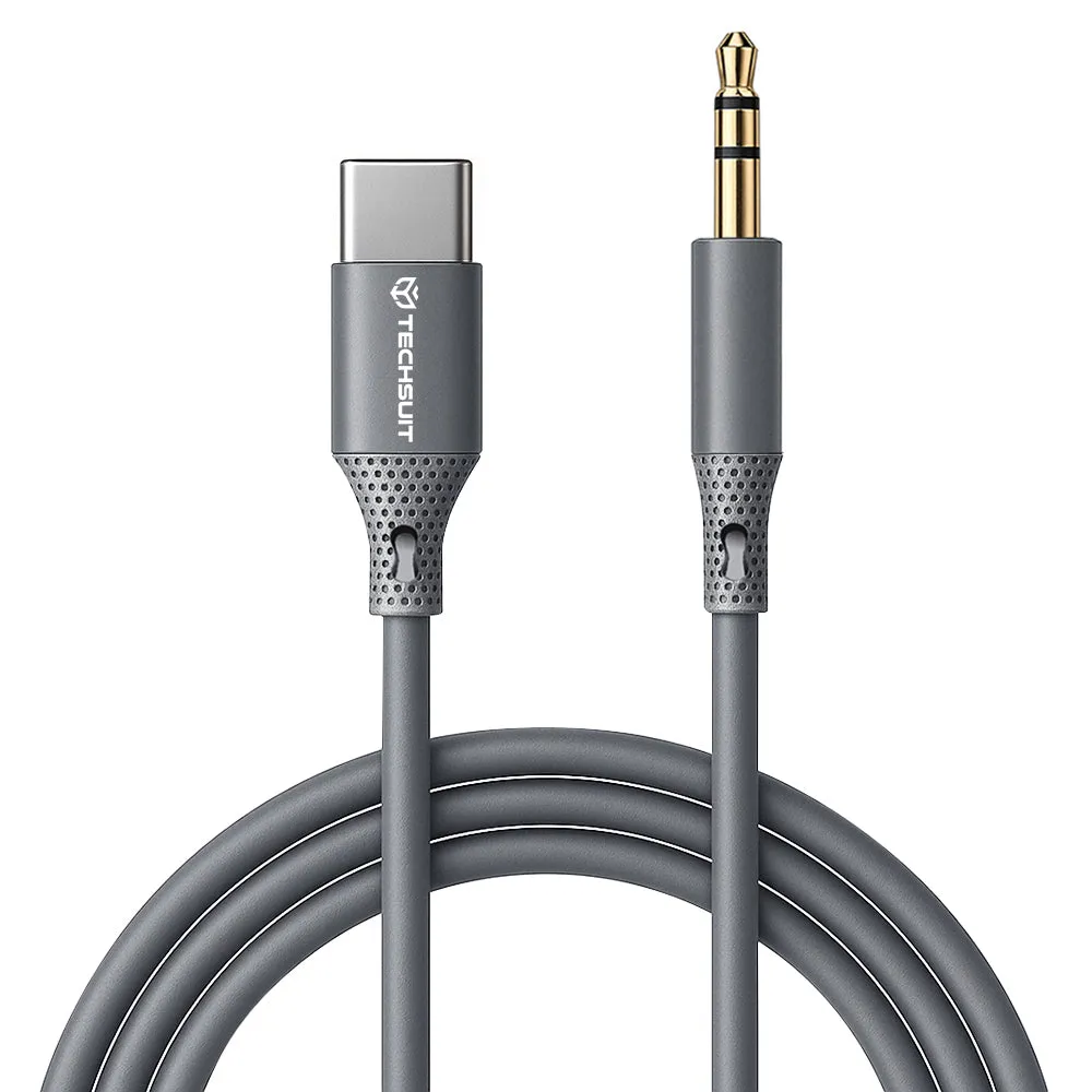 Cavo Audio USB-C - 3.5mm Techsuit AC4 SoundFlex, 1m, Grigio - immagine 1