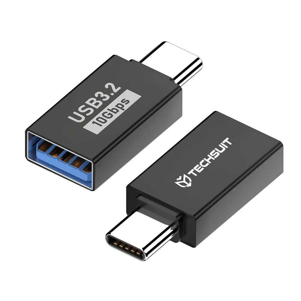 Adattatore OTG USB-C - USB-A Techsuit A14 AluCoreX, Nero - immagine 1