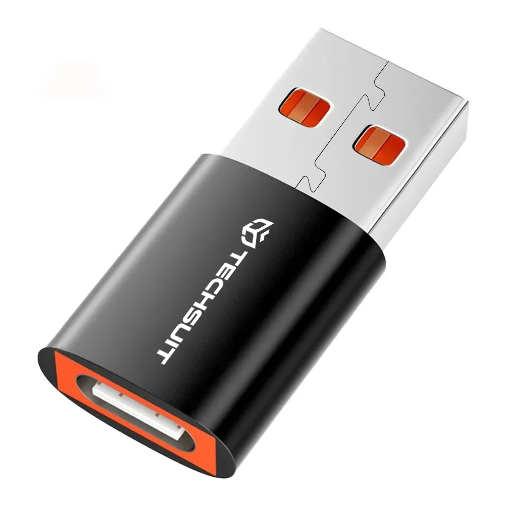 Adattatore Dati e Ricarica USB-C - USB-A Techsuit A5 HyperPort, Nero Arancione - immagine 1