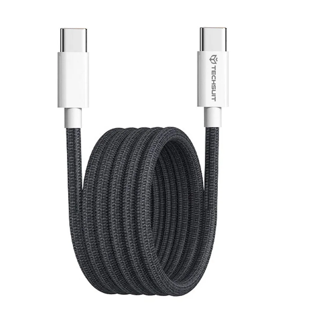 Cavo Dati e Ricarica USB-C - USB-C Techsuit PCB114D, 60W, 1m, Nero - immagine 1