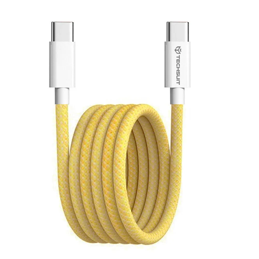 Cavo Dati e Ricarica USB-C - USB-C Techsuit PCB114D, 60W, 1m, Giallo - immagine 1