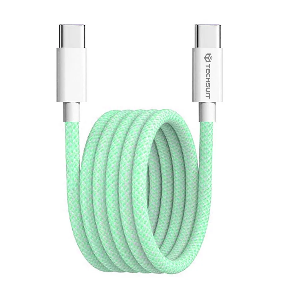 Cavo Dati e Ricarica USB-C - USB-C Techsuit PCB114D, 60W, 1m, Verde - immagine 1