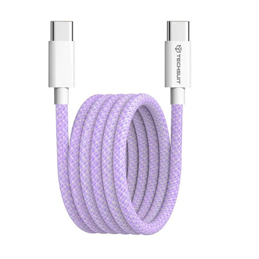 Cavo Dati e Ricarica USB-C - USB-C Techsuit PCB114D, 60W, 1m, Viola - immagine 1