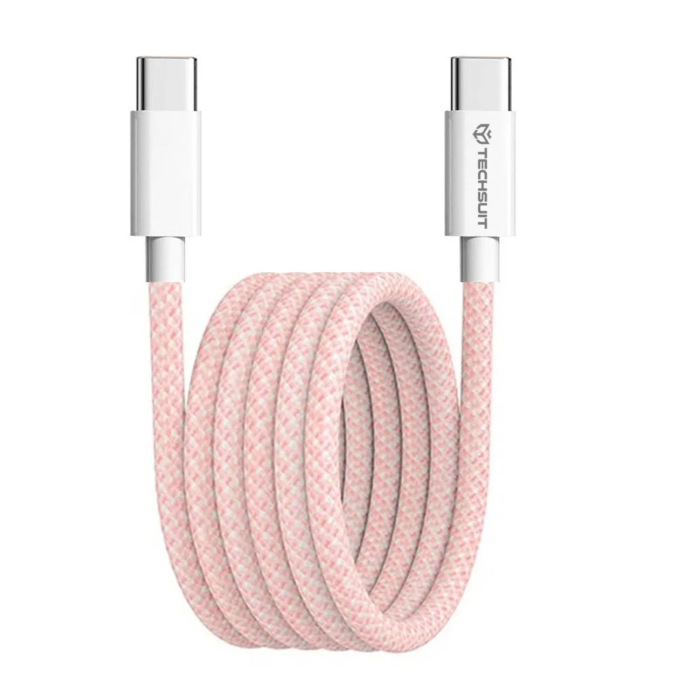 Cavo Dati e Ricarica USB-C - USB-C Techsuit PCB114D, 60W, 1m, Rosa - immagine 1