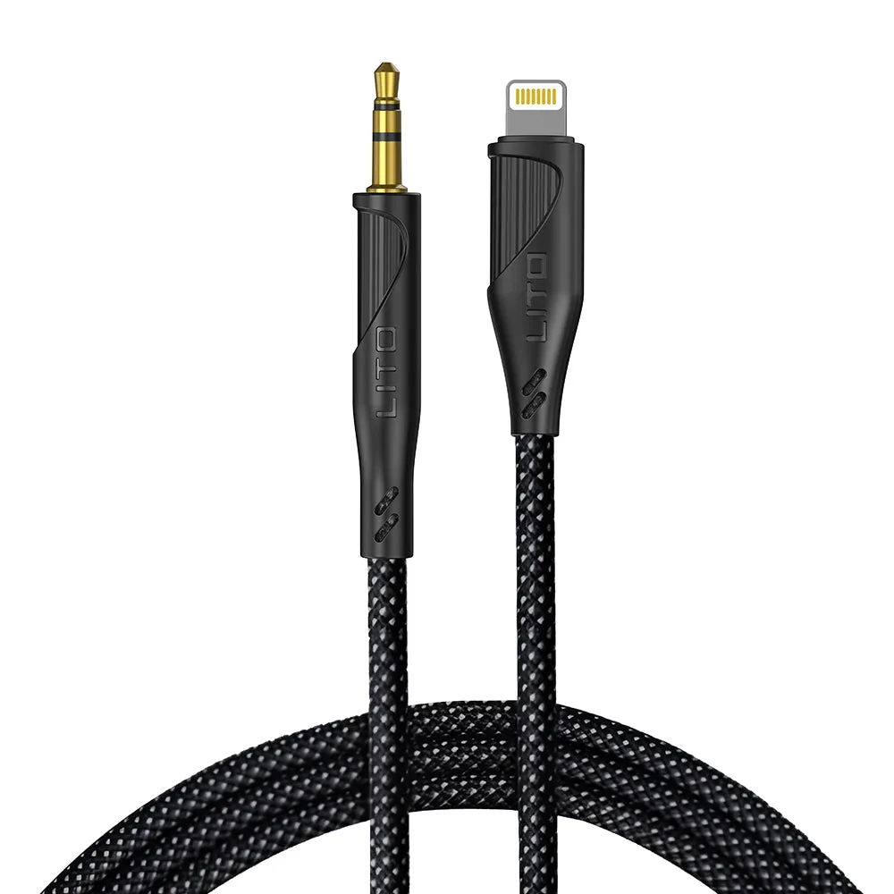 Cavo Audio Lightning - 3.5mm Lito LA02, 1m, Nero - immagine 1