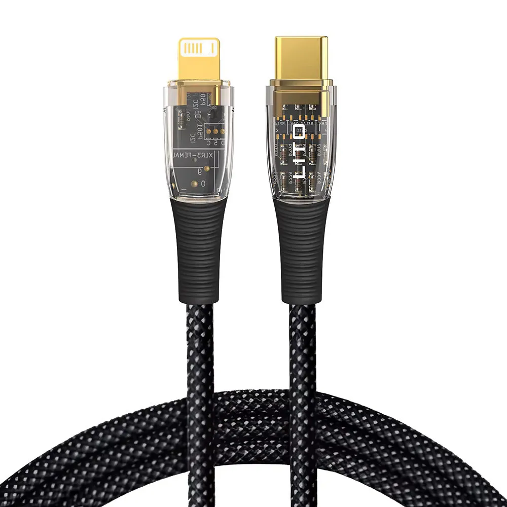 Cavo Dati e Ricarica USB-C - Lightning Lito LD01, 27W, 1.2m, Nero - immagine 1