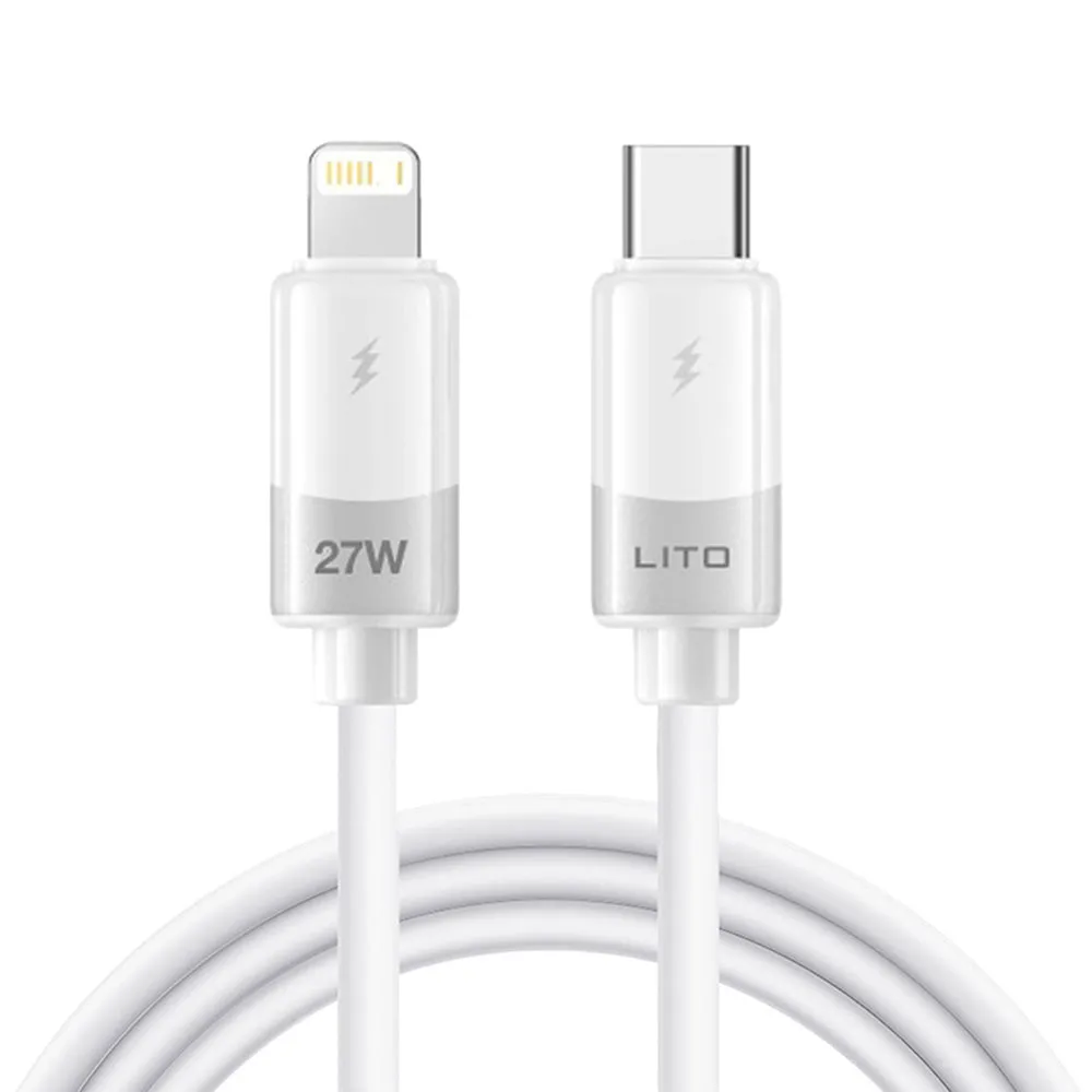 Cavo Dati e Ricarica USB-C - Lightning Lito LD07, 27W, 1m, Bianco - immagine 1