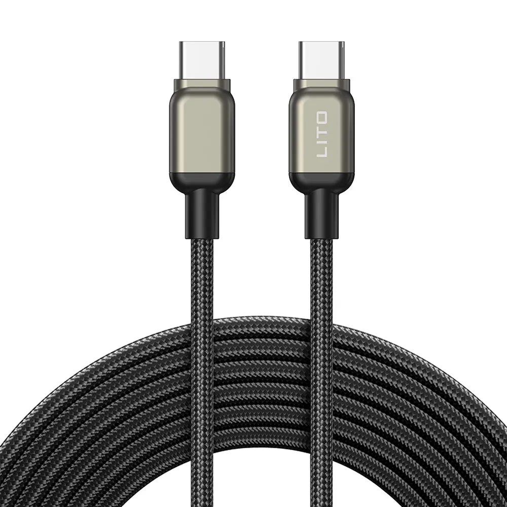 Cavo Dati e Ricarica USB-C - USB-C Lito LD17, 100W, 1m, Nero - immagine 1