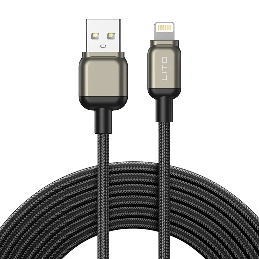 Cavo Dati e Ricarica USB-A - Lightning Lito LD17, 18W, 1m, Nero - immagine 1