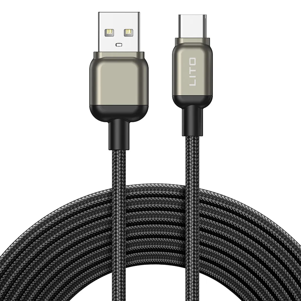 Cavo Dati e Ricarica USB-A - USB-C Lito LD17, 18W, 1m, Nero - immagine 1