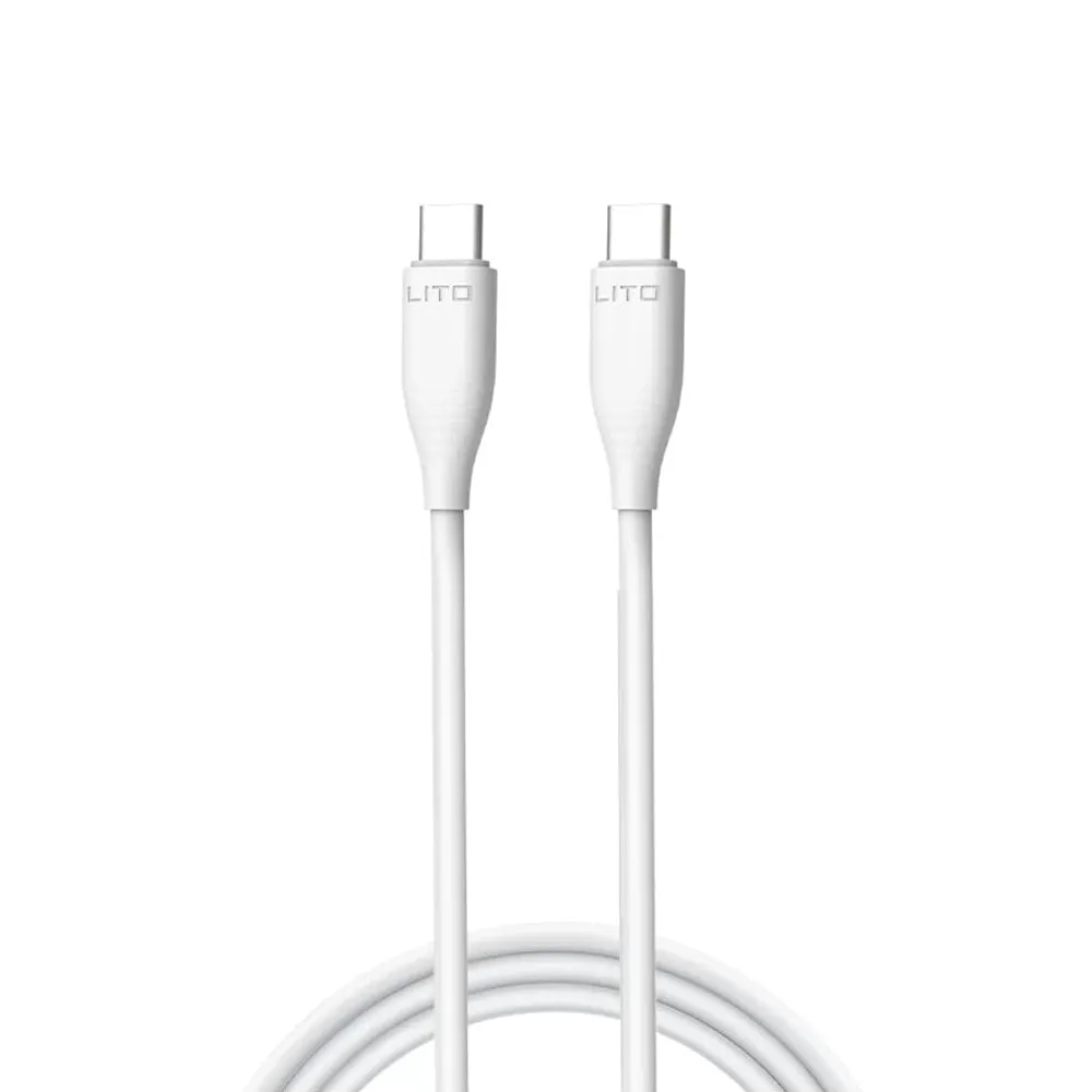 Cavo Dati e Ricarica USB-C - USB-C Lito LD03, 60W, 1m, Bianco - immagine 1