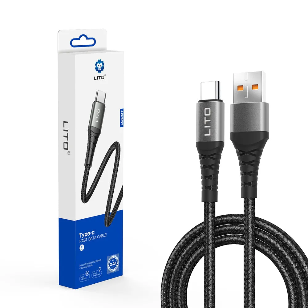Cavo Dati e Ricarica USB-A - USB-C Lito LD22T, 18W, 2m, Nero - immagine 1