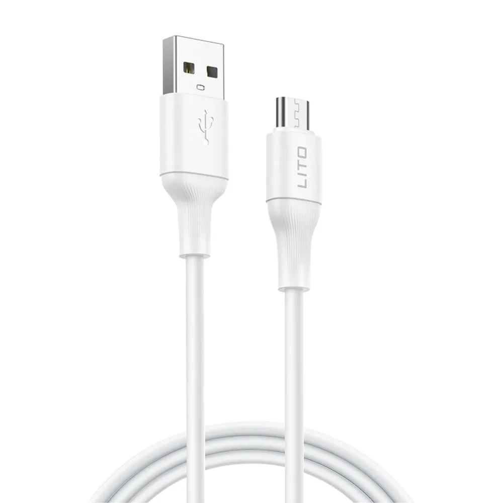Cavo Dati e Ricarica USB-A - microUSB Lito LD06V, 18W, 1m, Bianco - immagine 1