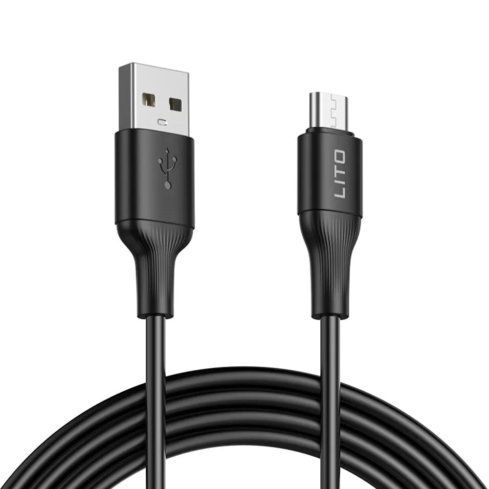Cavo Dati e Ricarica USB-A - microUSB Lito LD06V, 18W, 1m, Nero - immagine 1