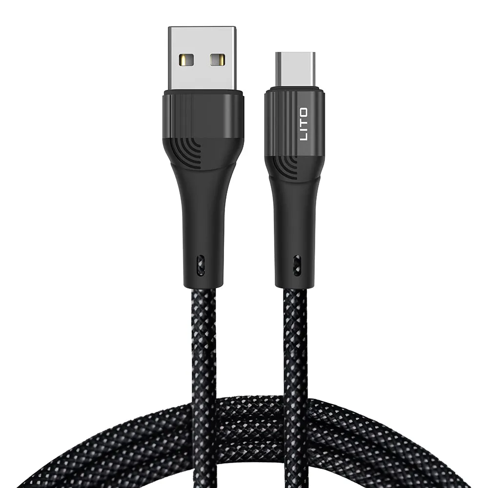 Cavo Dati e Ricarica USB-A - USB-C Lito LD14, 60W, 1m, Nero - immagine 1