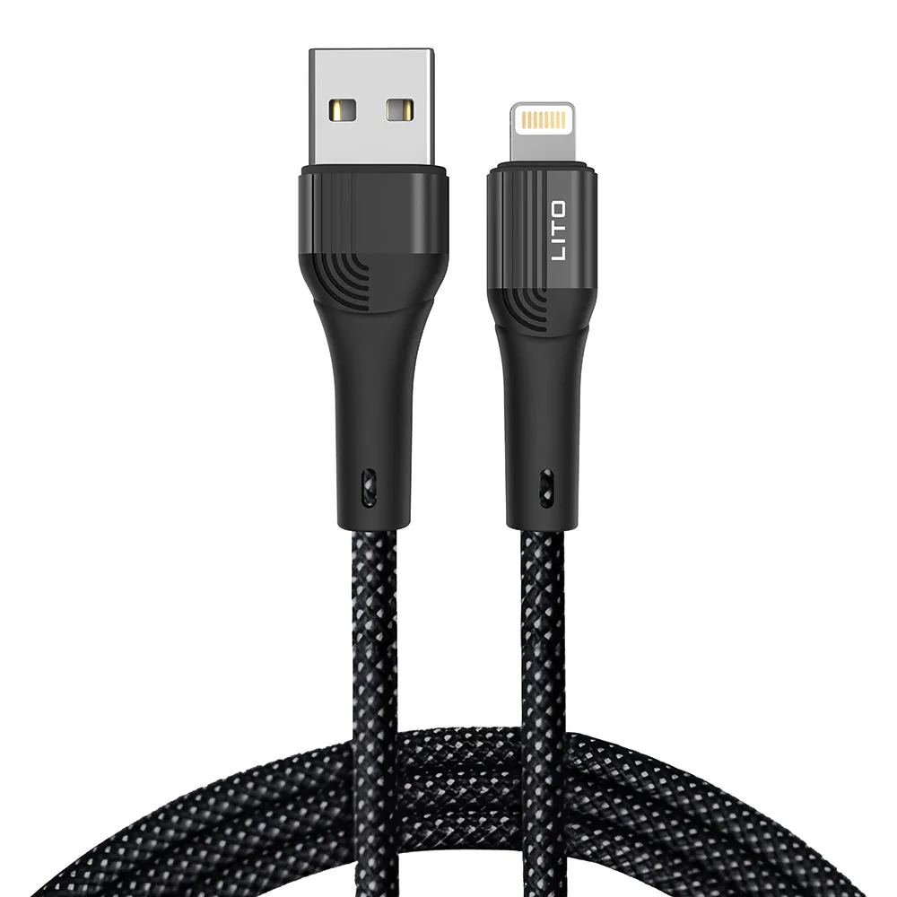 Cavo Dati e Ricarica USB-A - Lightning Lito LD14, 18W, 1m, Nero - immagine 1