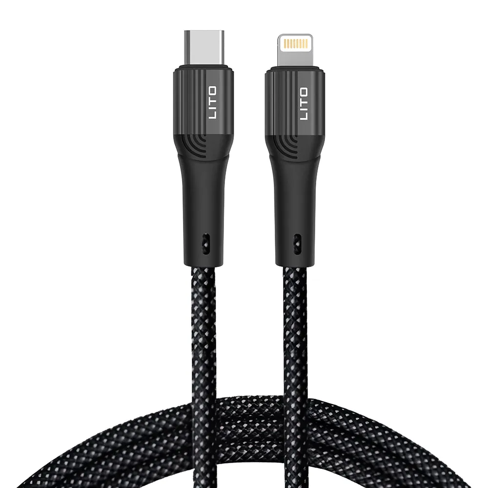 Cavo Dati e Ricarica USB-C - Lightning Lito LD14CL, 30W, 1m, Nero - immagine 1