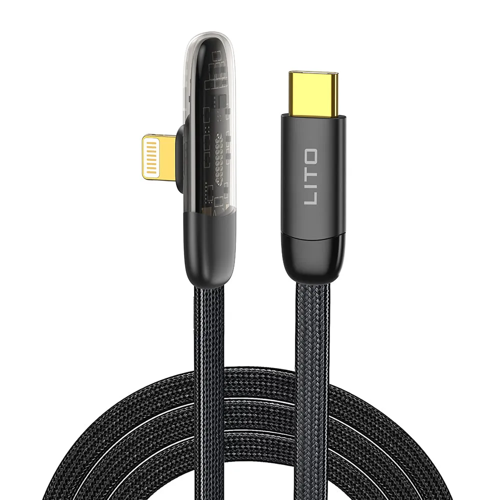 Cavo Dati e Ricarica USB-C - Lightning Lito LD11CL, 30W, 1m, Nero - immagine 1