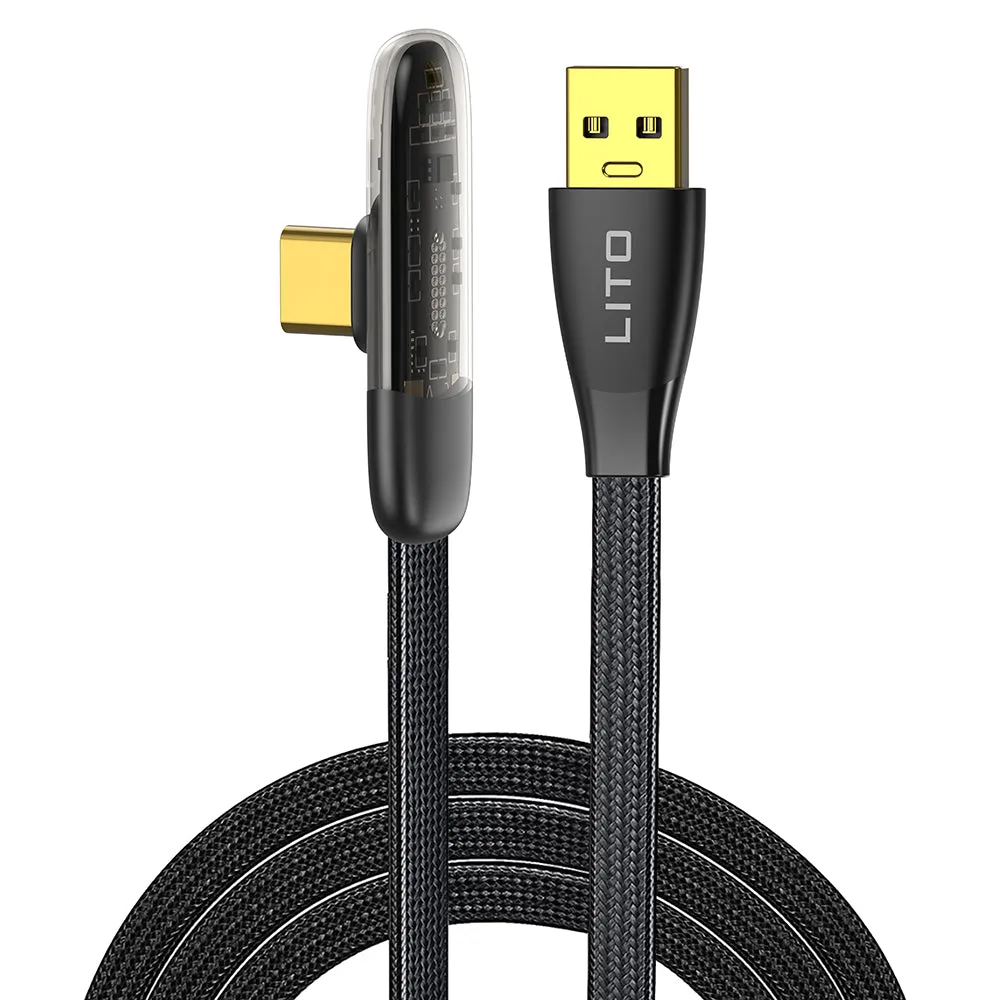 Cavo Dati e Ricarica USB-A - USB-C Lito LD11C, 18W, 1m, Nero - immagine 1