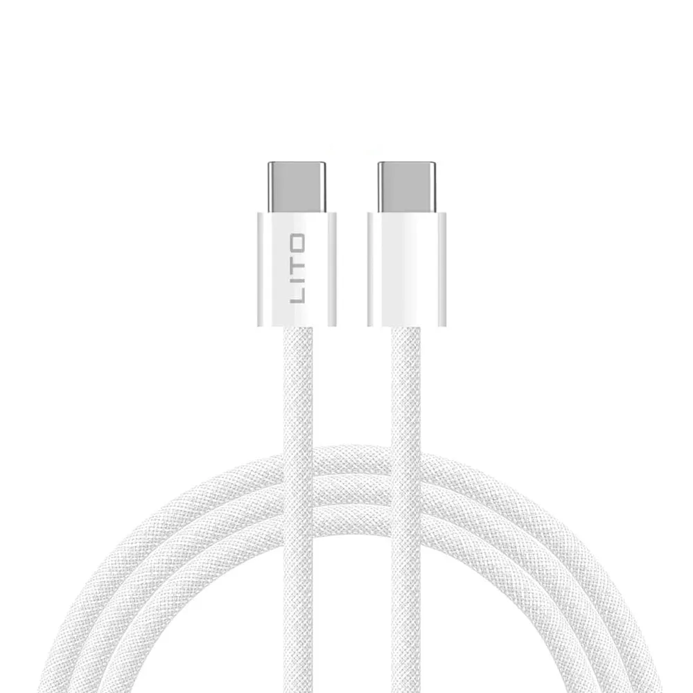 Cavo Dati e Ricarica USB-C - USB-C Lito LD04CC, 60W, 1m, Bianco - immagine 1