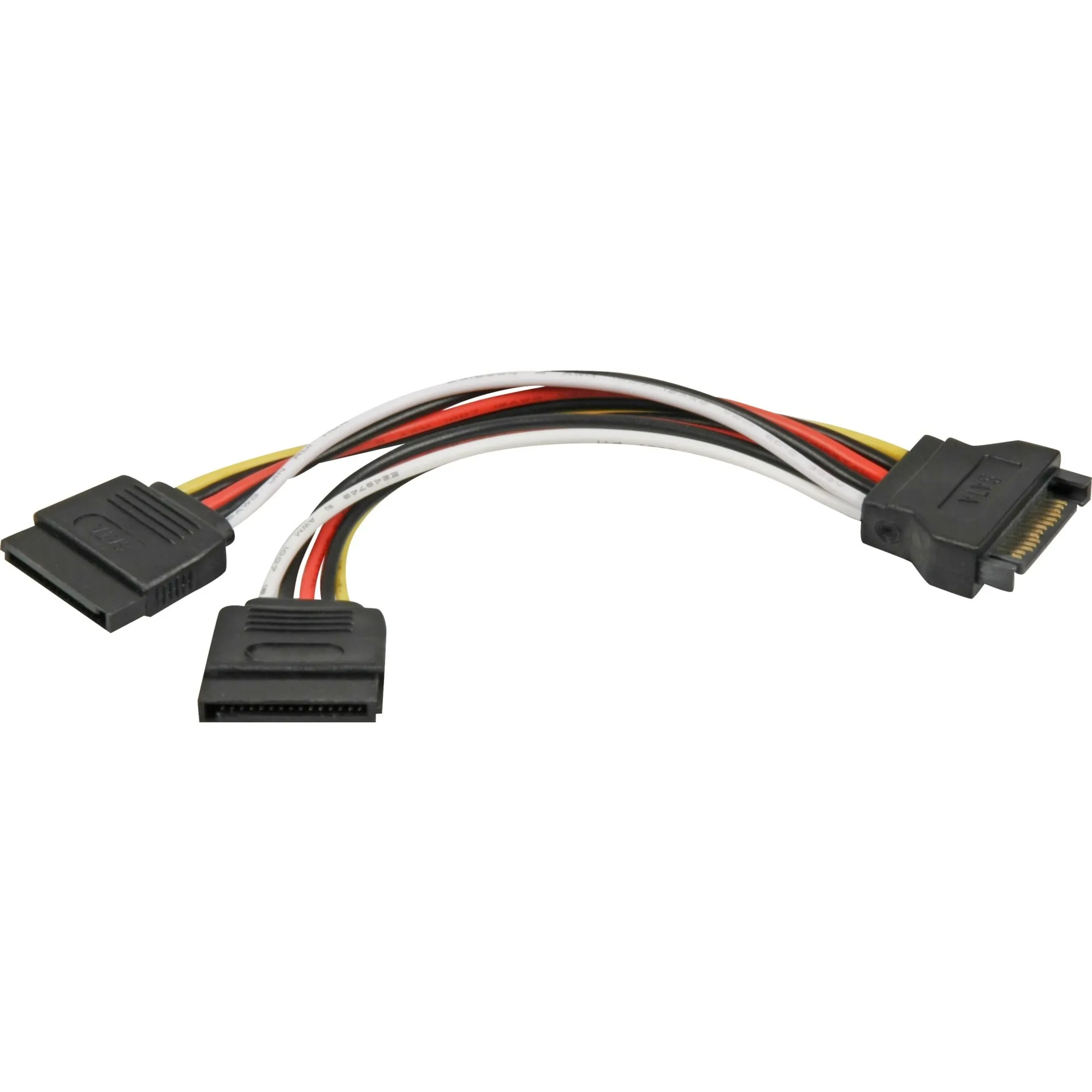 Cable Power SATA 15pin > 2x SATA HDD – straight 0,15 m, Adattatore - immagine 1