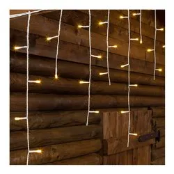 Tenda luminosa Natale Bianco 180 luci - LED Bianco caldo (7,68 + 4 mt) 8 Giochi di luce IP44 33214 - immagine 1