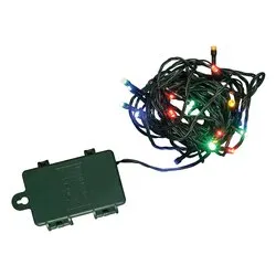 Filo Nero 10 luci - LED Multicolore (2 + 1 mt) 8 Giochi di luce CHRISTMAS IP44 D1652 - immagine 1