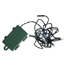 Filo Nero 10 luci - LED Bianco freddo (2 + 1 mt) 8 Giochi di luce CHRISTMAS IP44 D1651 - immagine 1