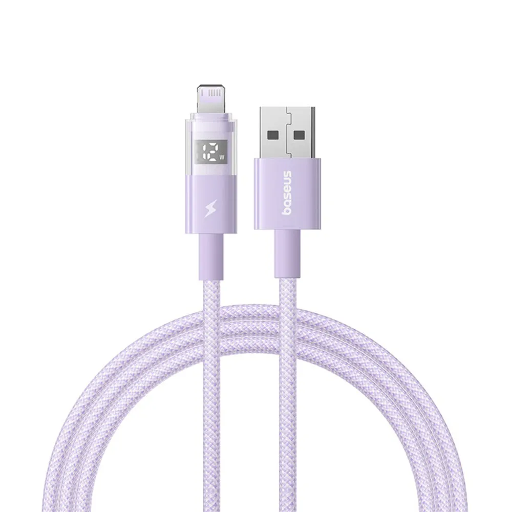 Cavo Dati e Ricarica USB-A - Lightning Baseus Display 2, 12W, 2m, Viola P10382700511-01 - immagine 1